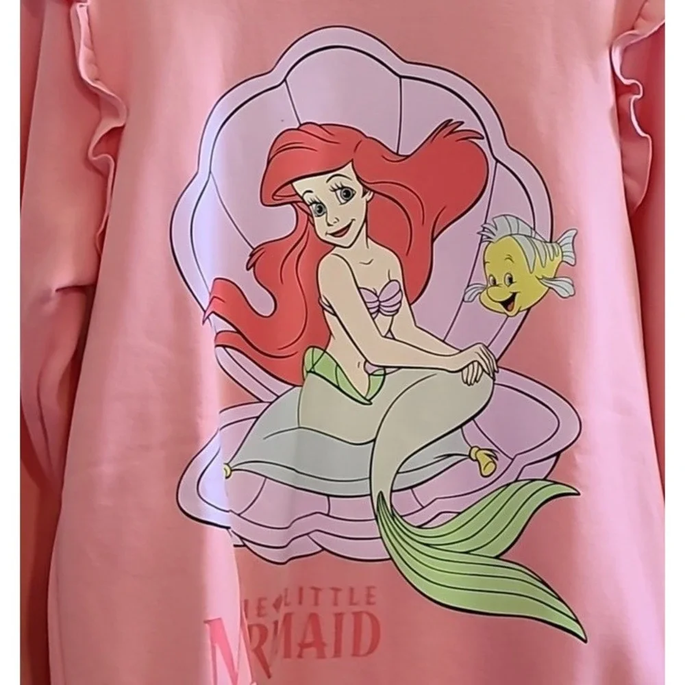 NWT Disney Little Mermaid Cakeworthy Womens Ariel‎ Pink Sweatshirt Large